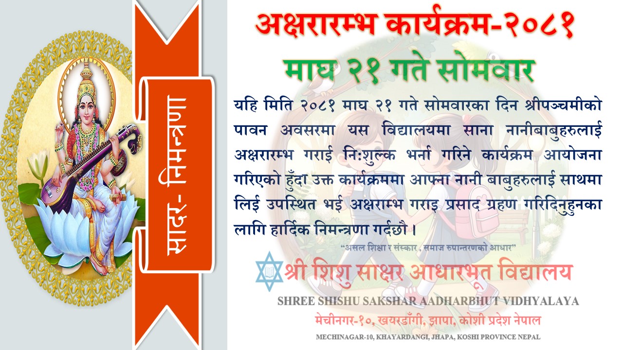 Read more about the article अक्षरारम्भ गराउने सम्वन्धमा ।